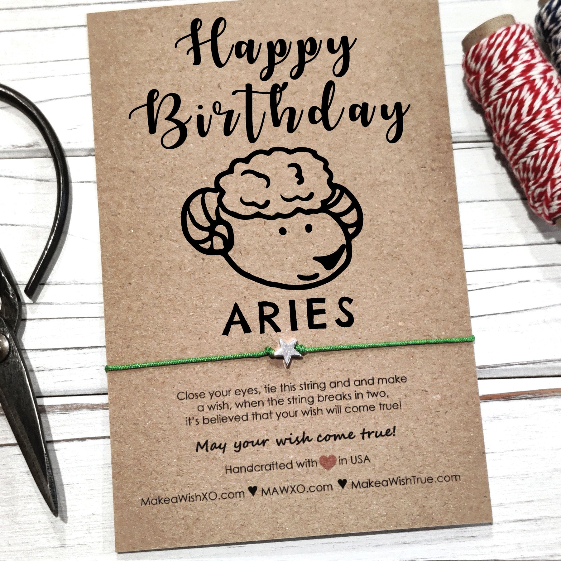 Aries Horoscope Friendship Bracelet Zodiac Birthday Gift