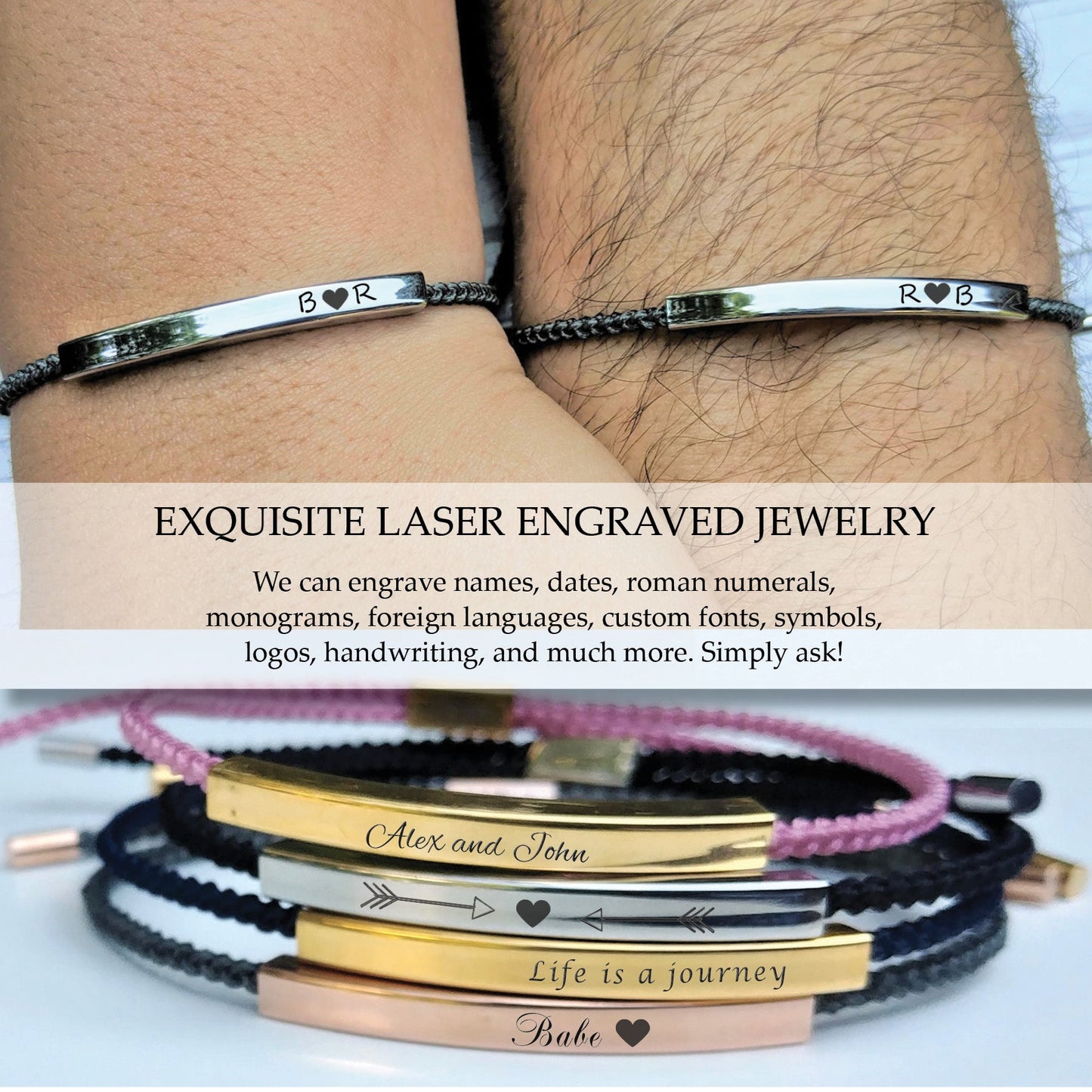 Stainless Steel Customized Bracelets | Gold Bracelet Name Engraved - Custom  Engraved - Aliexpress