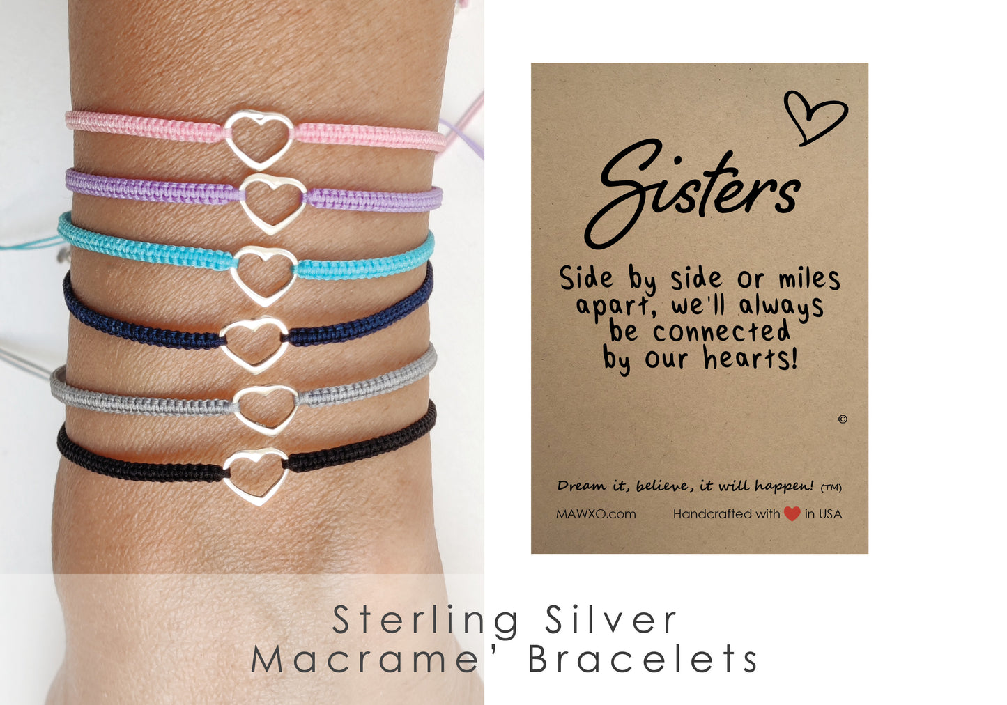 TINYSOME 3Pcs Sisters Bracelets Best Friend Friendship Bracelets Distance  Matching Bracelets Sister Gifts for Thanksgiving Xmas - Walmart.com